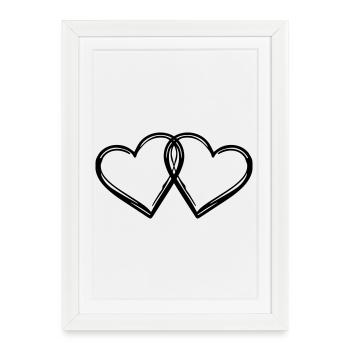 Mariage en couple Hearts - Affiche encadrée (27 × 37 cm) - blanc - Devant