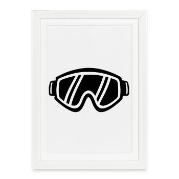 Lunettes de ski - Affiche encadrée (27 × 37 cm) - blanc - Devant