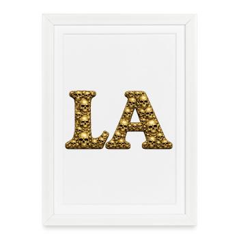 Golden Skull LA - Framed poster (27 × 37 cm) - white - Front