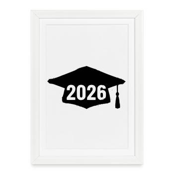 Doctoral Degree 2026 Grunge - Framed poster (27 × 37 cm) - white - Front
