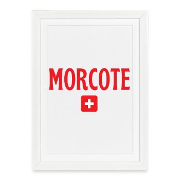 Drapeau suisse de Morcote - Affiche encadrée (27 × 37 cm) - blanc - Devant