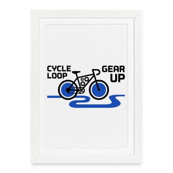 Motivational Gear Up Bicycle Loop - Framed poster (27 × 37 cm) - white - Front