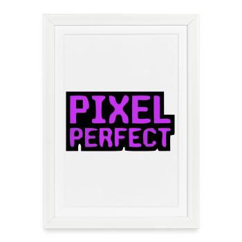 Pixel Perfect Lettering Gamer - Affiche encadrée (27 × 37 cm) - blanc - Devant