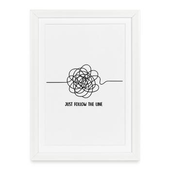 JUST FOLLOW THE LINE - Affiche encadrée (27 × 37 cm) - blanc - Devant