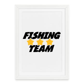 Fishing Team - Affiche encadrée (27 × 37 cm) - blanc - Devant