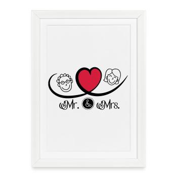 Mr and Mrs - Affiche encadrée (27 × 37 cm) - blanc - Devant