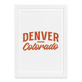 Denver Colorado Retro Script Logo - Framed poster (27 × 37 cm) - white - Front