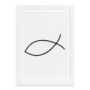 Poisson - Affiche encadrée (27 × 37 cm) - blanc - Devant