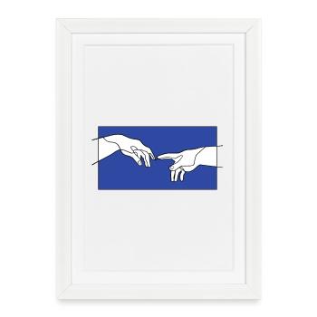 La création des mains d’Adam - Affiche encadrée (27 × 37 cm) - blanc - Devant