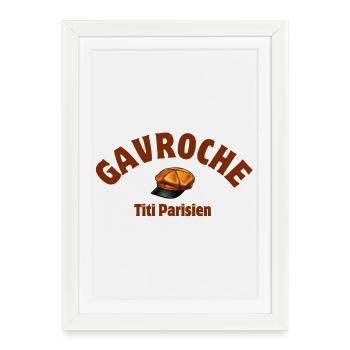 gavroche, poulbot, titi Parisien - Affiche encadrée (27 × 37 cm) - blanc - Devant