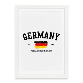Abstract German Flag Typography Design - Framed poster (27 × 37 cm) - white - Front
