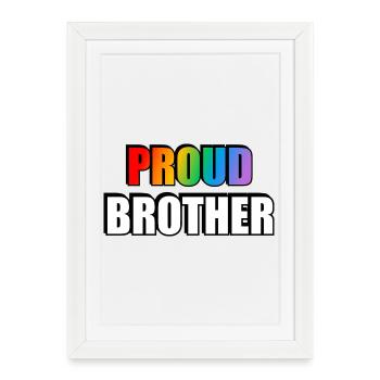 Fier frère LGBT Pride Rainbow - Affiche encadrée (27 × 37 cm) - blanc - Devant
