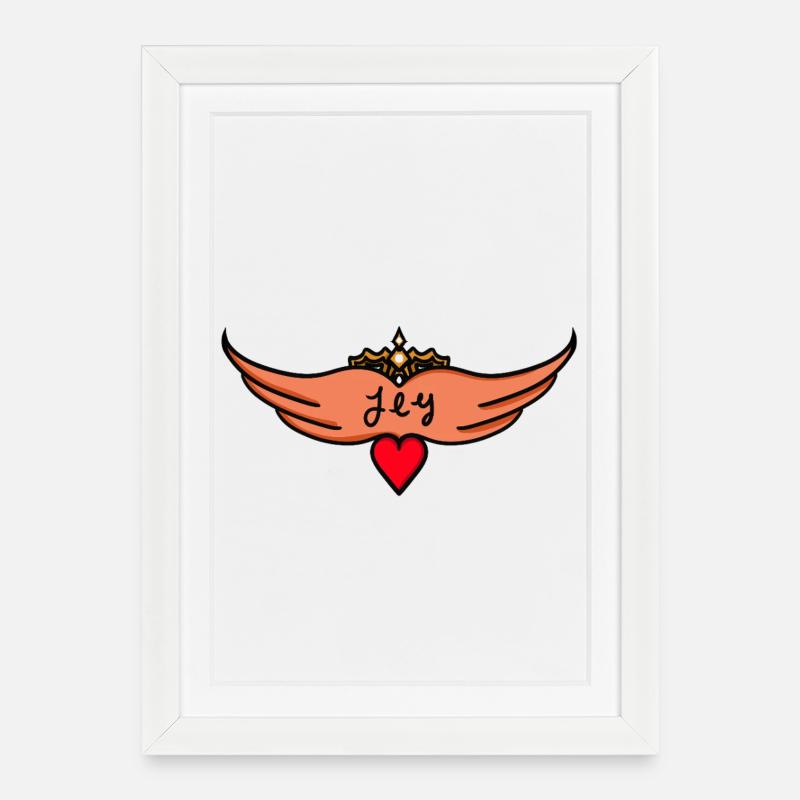 Fly Wings - Framed poster (27 × 37 cm) - white
