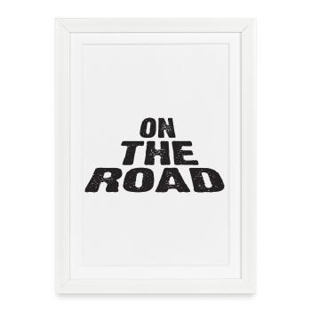 Sur la route : une typographie audacieuse - Affiche encadrée (27 × 37 cm) - blanc - Devant