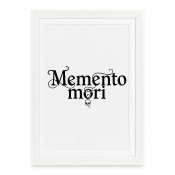 Memento Mori - Philosophie de la sagesse stoïcienne - Affiche encadrée (27 × 37 cm) - blanc - Devant