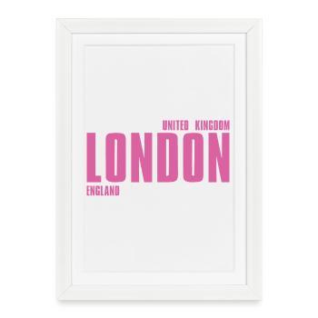 Londres – Angleterre Lyric Design - Affiche encadrée (27 × 37 cm) - blanc - Devant