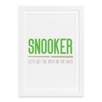 Snooker - Mettons les gars sur le bais - Affiche encadrée (27 × 37 cm) - blanc - Devant
