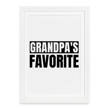 Petit-enfant préféré Lustig Je suis le préféré de Papy - Affiche encadrée (27 × 37 cm) - blanc - Devant