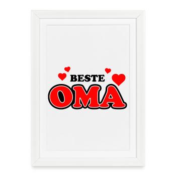 Logo de cœur de grand-mère avec des accents d’amour - Affiche encadrée (27 × 37 cm) - blanc - Devant