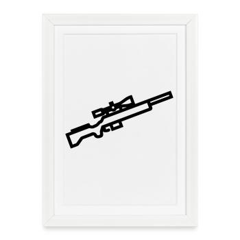 sniper - Affiche encadrée (27 × 37 cm) - blanc - Devant