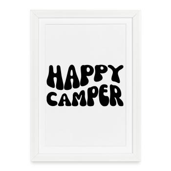 Campeur heureux - Affiche encadrée (27 × 37 cm) - blanc - Devant