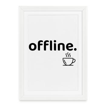 Offline Minimal Coffee Aesthetic Shirt - Framed poster (27 × 37 cm) - white - Front