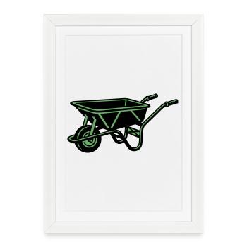 Outil de construction de jardin de brouettes - Affiche encadrée (27 × 37 cm) - blanc - Devant