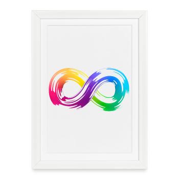 Rainbow Infinity Brushstroke - Framed poster (27 × 37 cm) - white - Front