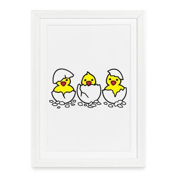 Drei aus dem Ei (c) - Affiche encadrée (27 × 37 cm) - blanc - Devant