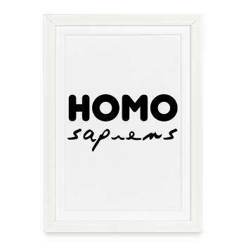 homo sapiens - Affiche encadrée (27 × 37 cm) - blanc - Devant