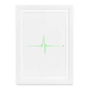 Rythme Électrique Vert Neon - Affiche encadrée (27 × 37 cm) - blanc - Devant