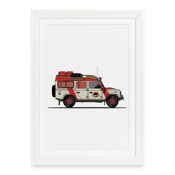 Jurassic Defender - Framed poster (27 × 37 cm) - white - Front