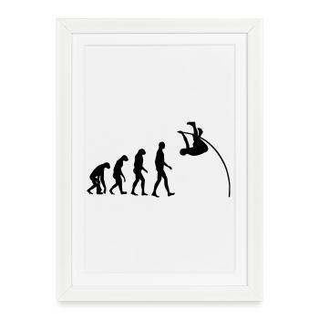 Saut à la Perche Sauteur Sport Sportif Athlète - Affiche encadrée (27 × 37 cm) - blanc - Devant