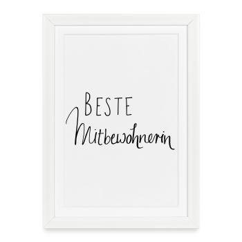 BESTE MITBEWOHNERIN - Gerahmtes Poster (27 × 37 cm) - Weiß - Vorne