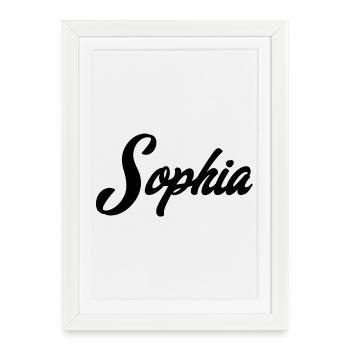 Nom Sophia Dessin au trait géométrique abstrait - Affiche encadrée (27 × 37 cm) - blanc - Devant