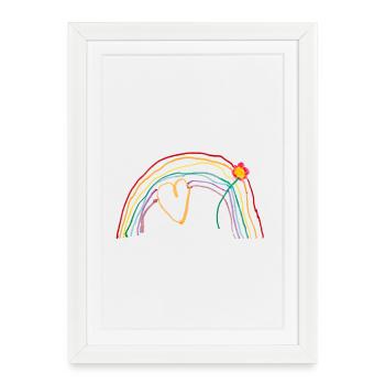 Rainbow with heart and flower - Framed poster (27 × 37 cm) - white - Front