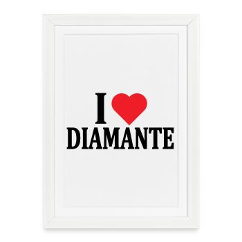 T-shirt I love Diamond t-shirt gift idea - Framed poster (27 × 37 cm) - white - Front