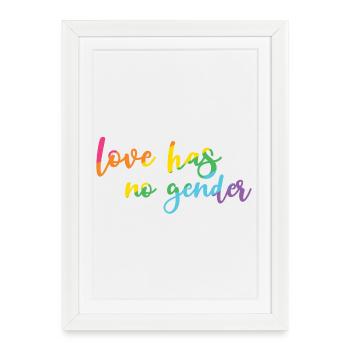 Mois de la fierté - L’amour n’a pas de genre - Affiche encadrée (27 × 37 cm) - blanc - Devant