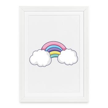 Pastel Rainbow Cloud Arc - Framed poster (27 × 37 cm) - white - Front