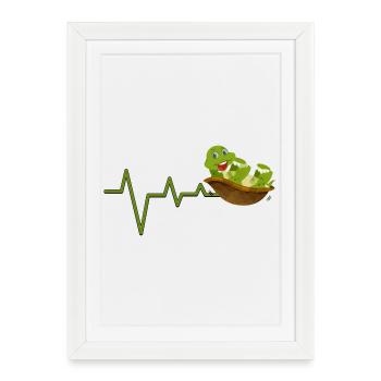 Cute Reptile Heartbeat Mascot - Framed poster (27 × 37 cm) - white - Front