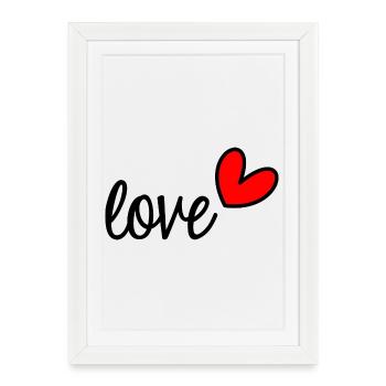 I LOVE YOU. LOVE. COUPLE. JUST MARRIED. Bachelorette party - Framed poster (27 × 37 cm) - white - Front