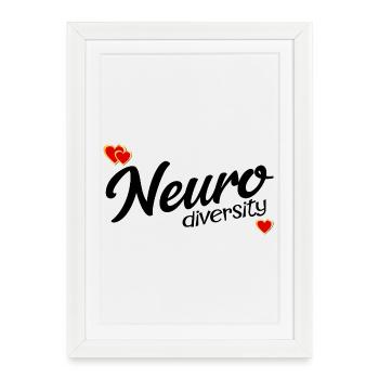 Inclusion Neurodiversité Cœur - Affiche encadrée (27 × 37 cm) - blanc - Devant