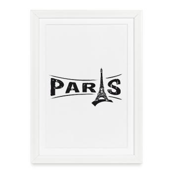 PARIS avec la Tour Eiffel - Affiche encadrée (27 × 37 cm) - blanc - Devant