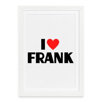 I love Frank Red Heart Love Fan Gift - Framed poster (27 × 37 cm) - white - Front