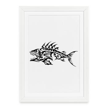 Os tribaux de poisson - Affiche encadrée (27 × 37 cm) - blanc - Devant