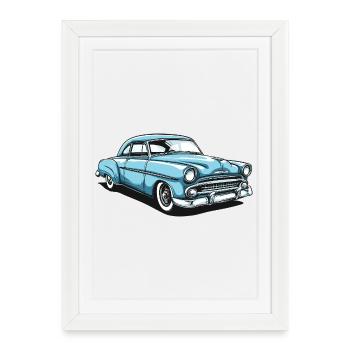 Nostalgic retro car design - Framed poster (27 × 37 cm) - white - Front
