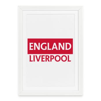 England's Lira Currency Symbol in Red and Black - Framed poster (27 × 37 cm) - white - Front