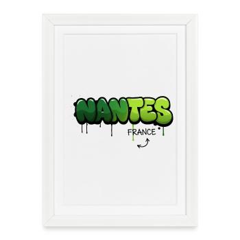 Nantes Graffiti Art Design - Affiche encadrée (27 × 37 cm) - blanc - Devant