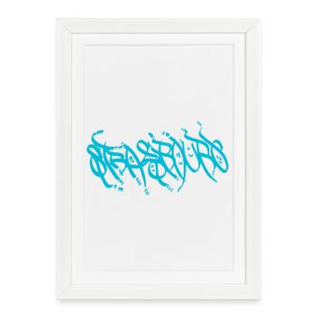 Strasbourg Graffiti Street Art - Affiche encadrée (27 × 37 cm) - blanc - Devant