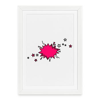 Comic element in black and pink - Framed poster (27 × 37 cm) - white - Front